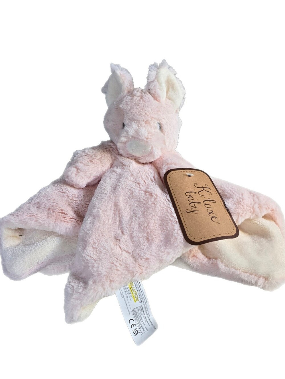 NEW Kellytoy Pig Security Blanket K Luxe Baby Soft Plush Piggy Lovey Rattle Toy